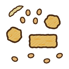 シンプルでかわいいソイミートのイラスト 手描き風