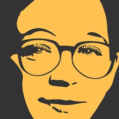 Silhouette of a female head. Beauty and fashion