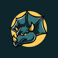 Triceratops E Sport Mascot Logo