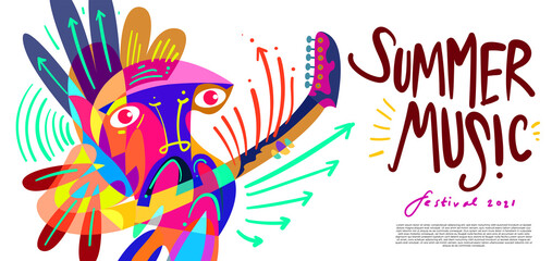 Vector illustration colorful summer music festival banner