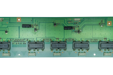 The backlight inverter in the LCD TV. Isolated on a white background
