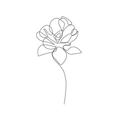 Lotus Flower Vector Hand Drawn Line Art Drawing. Minimalist Trendy Contemporary Floral Design Perfect for Wall Art, Prints, Social Media, Posters, Invitations, Branding Design.