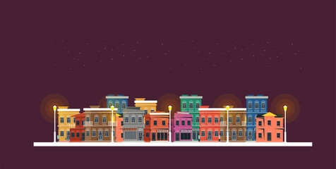 Downtown vector building illustration isolated on background