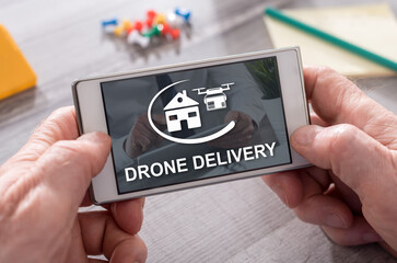 Concept of drone delivery