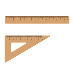 Wooden rulers set vector