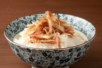 みょうがのおかか和えとご飯