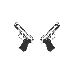 two beretta pistols. vector drawing
