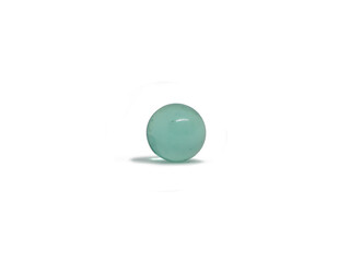 Blue-green glass ball on a white background with clipping path