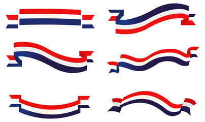 Patriotic ribbon set vector