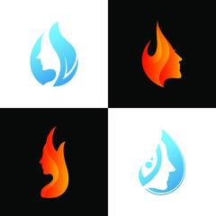 Set collection of beauty women logo for salon icon. Women fashion logo.