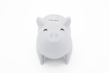 Piggy bank on white background. Finance, saving money concept.