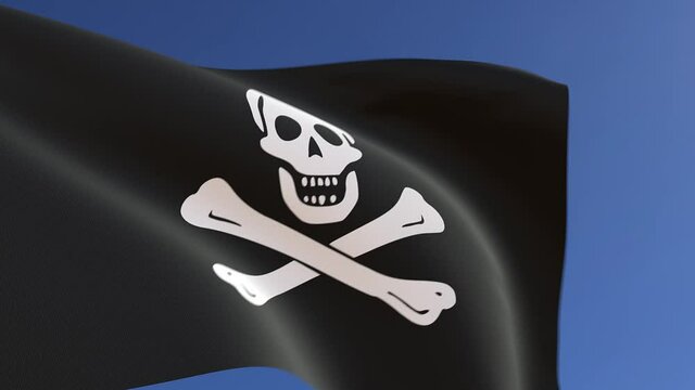 Pirate Flag of the Edward England Waving in the Wind 