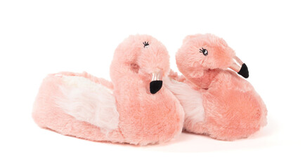 Flamingo slippers isolated
