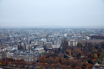 Naklejka premium View of Paris panorama from Eiffel tower.