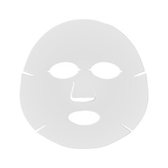 White textile facial beauty sheet mask isolated on white background  3d realistic vector illustration. Skincare mockup product