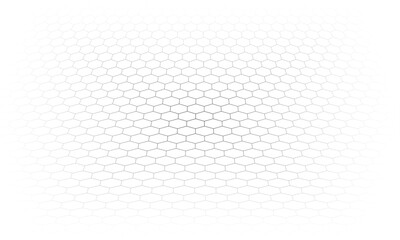 Hexagon  perspective grid. Abstract hexagonal background.