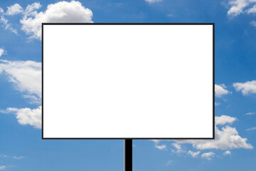 Blank billboard against a cloudy sky background.