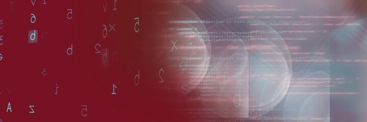 Two computer codes processing against black and gradient background, program coding concept