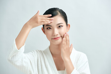 Beauty woman face natural make up healthy beauty skin cosmetic concept