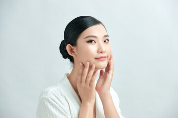 Fototapeta premium Beauty woman face natural make up healthy beauty skin cosmetic concept