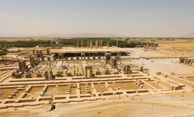 global aerial view of the ruins of Persepolis