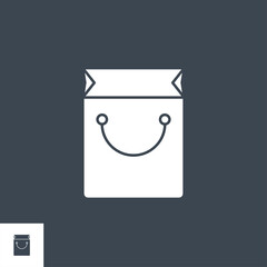 Shopping Bag related vector glyph icon. Isolated on black background. Vector illustration.