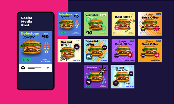 Food Social Media Post instragam twitter