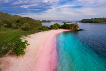 Beautiful pink sand beach. Amazing dreamy beach. Lombok, Indonesia, Komodo, Bahamas, Greece,...