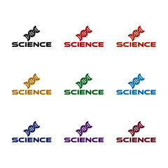 Science icon isolated on white background color set