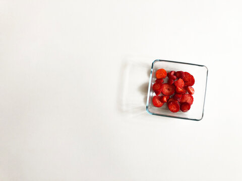 red strawberries in bowl