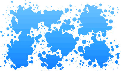 Blue gradient splatter design silhouette