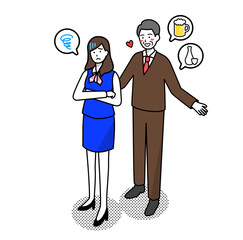 無理やり飲み会に誘おうとするセクハラ上司と部下の女性