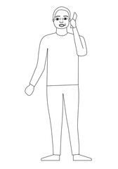 Guy standing cartoon character isolated - vector