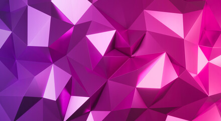 Obraz premium Abstract polygon triangle background with purple gradient. 3d render design. 