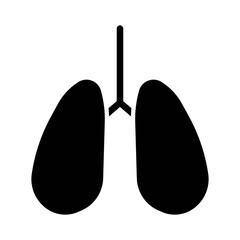Human lungs icon. Hand drawn element, vector illustration in black on a white background.