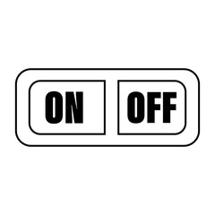 Turn on and off button icon. Hand drawn element, vector illustration in black on a white background.