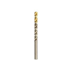 Golden tip twist drill on white background with clipping path