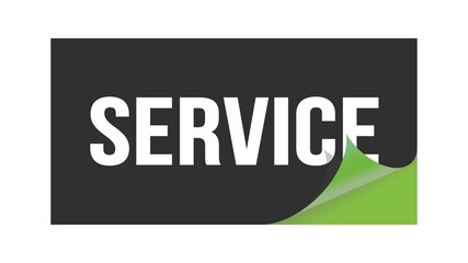 SERVICE text written on black green sticker.