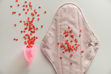 concept of cotton reusable pads during woman periods