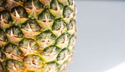 pineapple closeup with copy space on right
