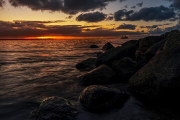 Beautiful sunset on the baltic sea