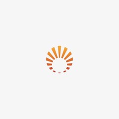 Sun logo design vector negative space