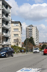 Fototapeta na wymiar immobilier logement maison quartier appartement Bruxelles building balcon environnement 