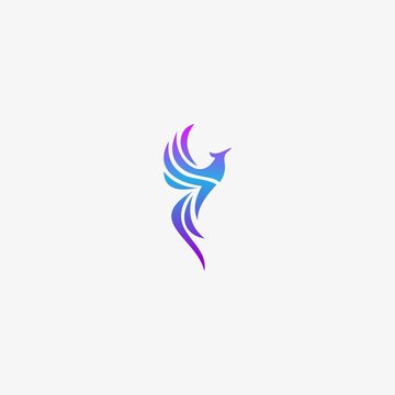 Phoenix logo design, Fire-bird,  vector