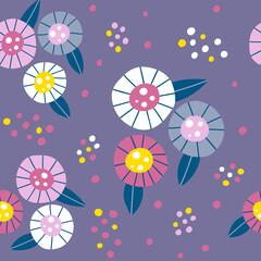 Floral seamless pattern. Spring background. Blooming Flowers, Floral paper, Spring Scrapbook. Vector illustration