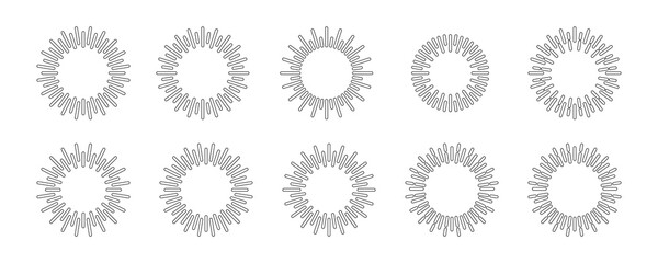 Sunburst set. Sunburst icon collection vector. Vector illustration.