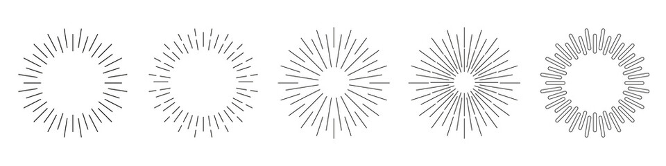 Sunburst set. Sunburst icon collection vector. Vector illustration.