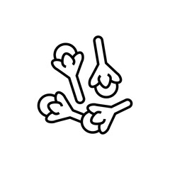 Cloves black line icon. Seasoning vector illustration. Isolated contour of orthopedics diseases on white background. Editable stroke