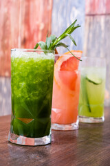 Berry soft drink. Bar menu. Berry lemonade. Juice, fruit drink.
