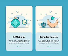 eid mubarak and ramadan kareem design onboarding design mobile page screen app